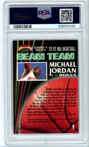 Michael Jordan 1992-93 Stadium Club Beam Team back